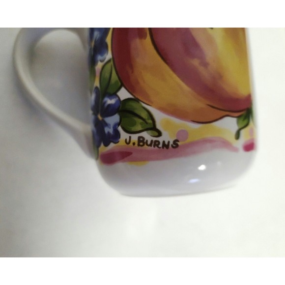 Vintage 1995 Potpourri Designs Message Mug Trivet Box Peaches J. Burns Peeples - Picture 3 of 16